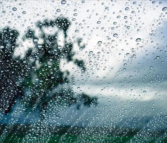 Rain water on window