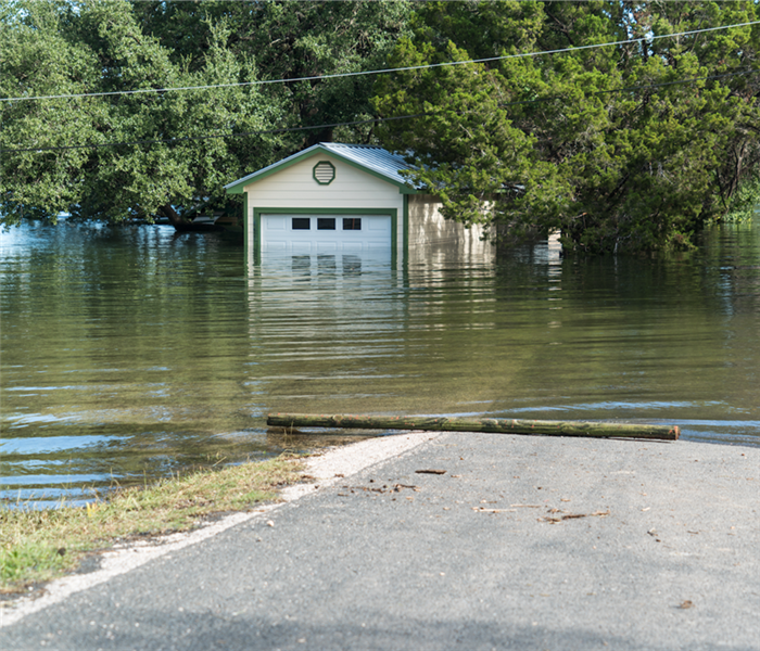 flooded area near garage