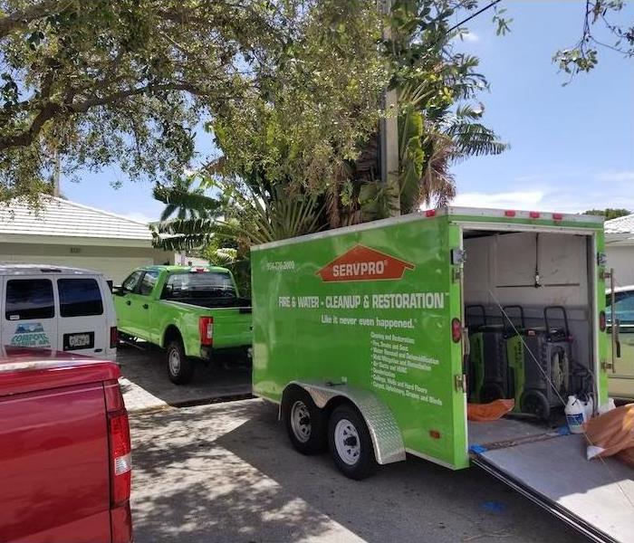 SERVPRO vehicle and trailer with equipment